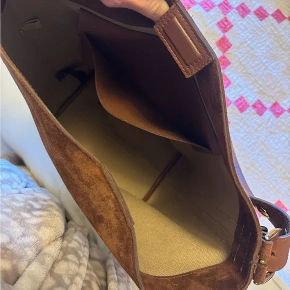 Madewell Rich Brown Suede Shoulder Bag - Picture 3 of 3